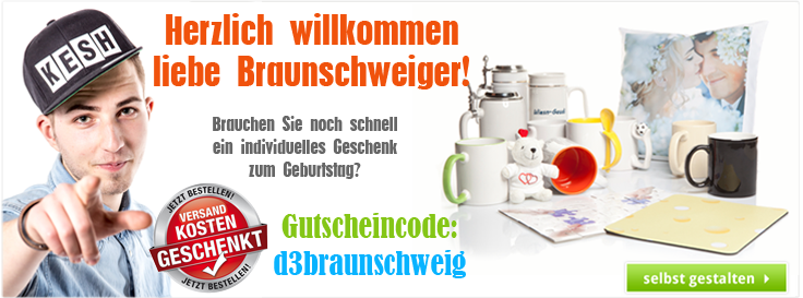 Gutscheincode für Kunden aus Braunschweig - Spare die Versandkosten! Gutscheincode für Kunden aus Braunschweig - Spare die Versandkosten!
