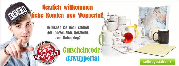 Gutscheincode für Kunden aus Wuppertal - Spare die Versandkosten! Gutscheincode für Kunden aus Wuppertal - Spare die Versandkosten!